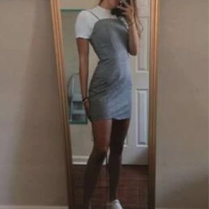 Brown and white gingham dress